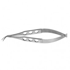 Katzin Corneal Transplant Scissor Right - Strongly Curved - Medium Blades - With Lock Stainless Steel, 11 cm - 4 1/2"